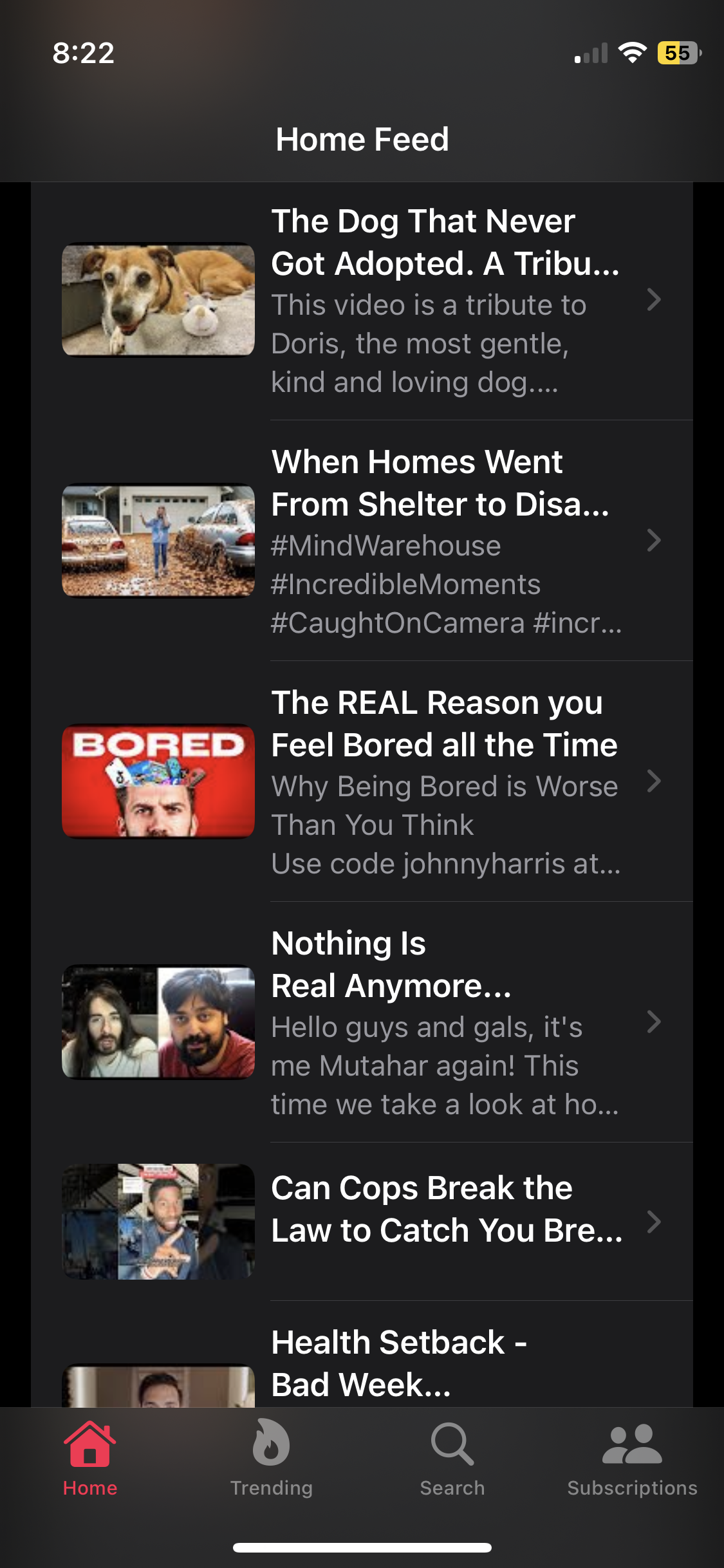 SmallTube Screenshot - Home Feed
